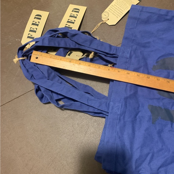 Lot Of 5 FEED 10 lightweight and foldable classic tote organic cotton Blue Nwt - Picture 4 of 9